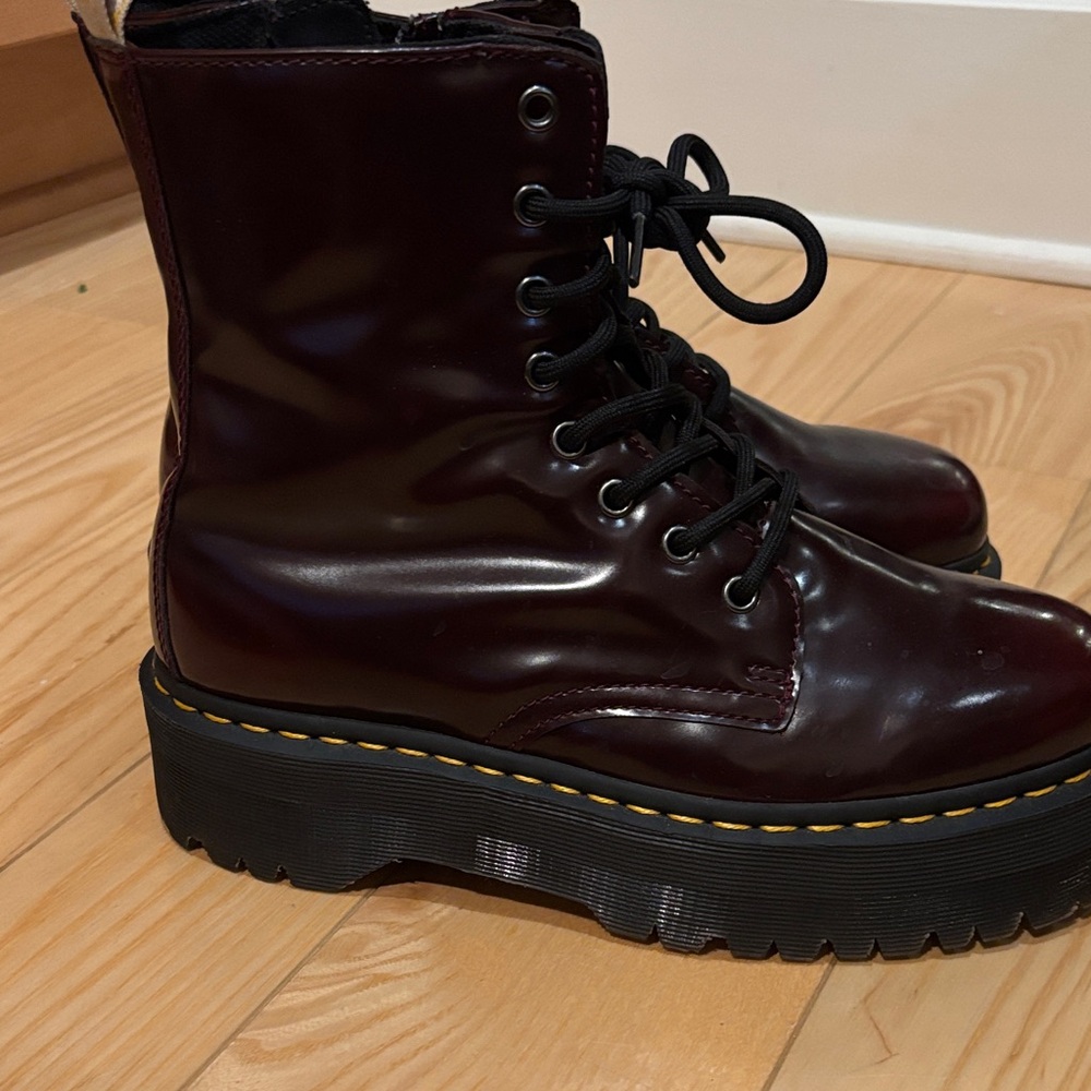 Dr. Martens Burgundy Combat Boots - Picture 5 of 5
